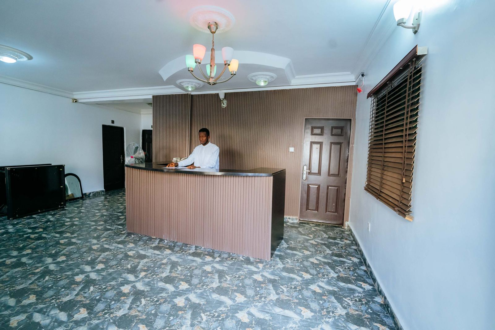 Reception desk at Tallin Luxury Hotel