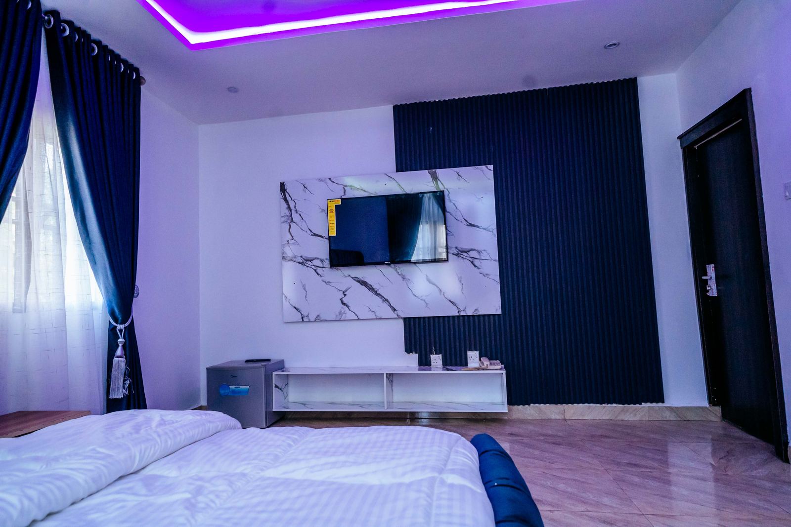 The Aurora Royal at Tallin Luxury Hotel, room with programmable colored mood lighting